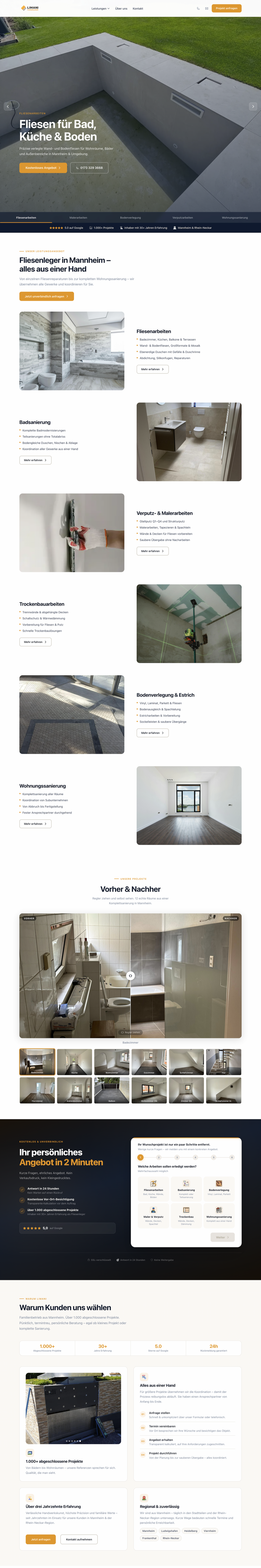 Limani Fliesenleger — komplette Website